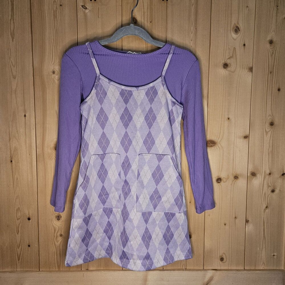 Btween Purple Plaid Girls Dress Size 5